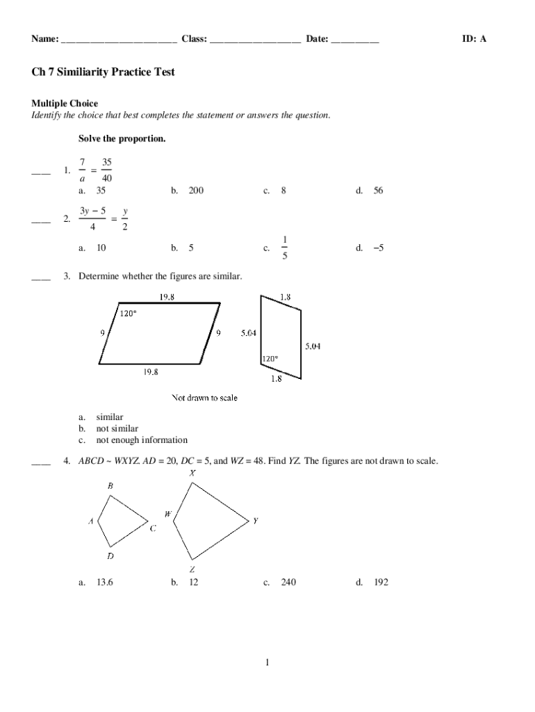 Fillable Online geometry-chapter-7-test-review-and-answer-key. Fax