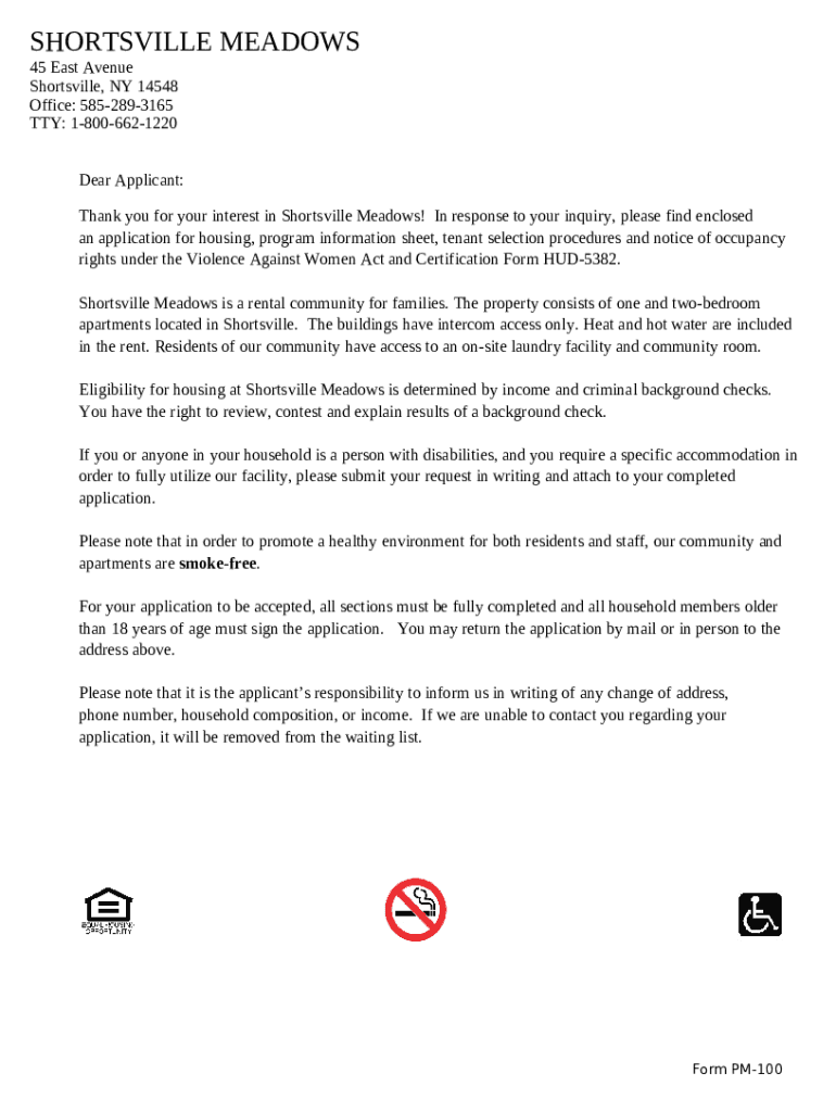 Program Shortsville Meadows Apartments NY Connects Doc Template