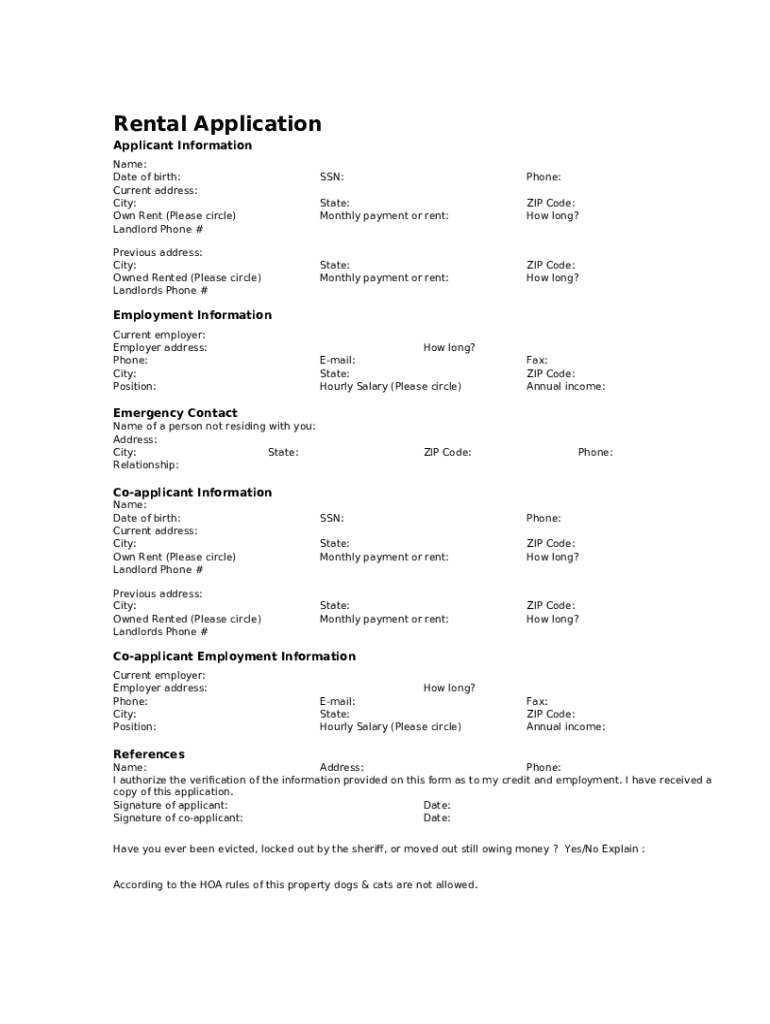 Main Street Realty Rental Application Doc Template pdfFiller