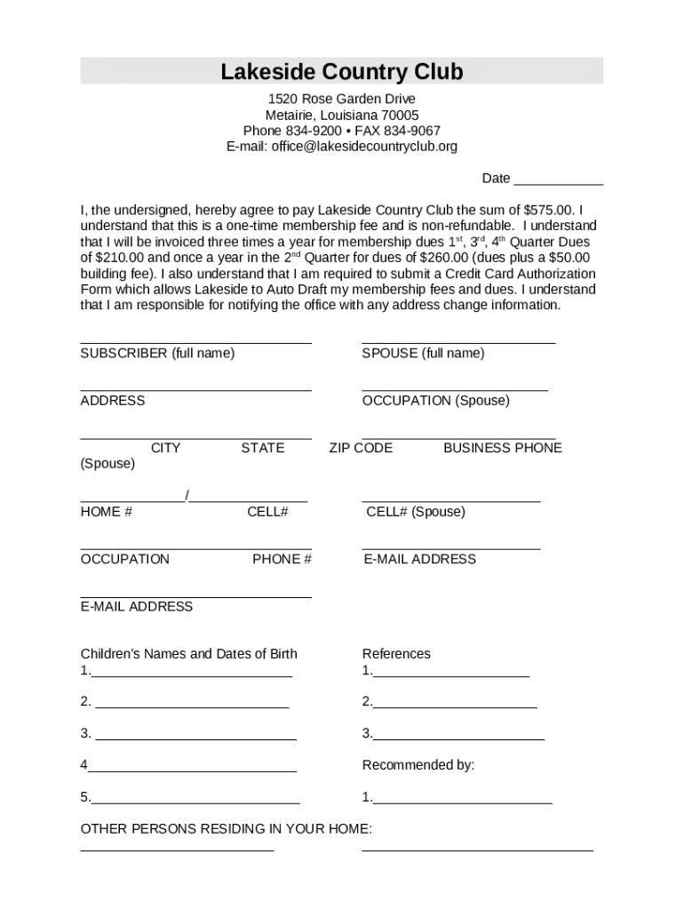 Driving directions to Lakeside Country Club, 1520 Rose Doc Template