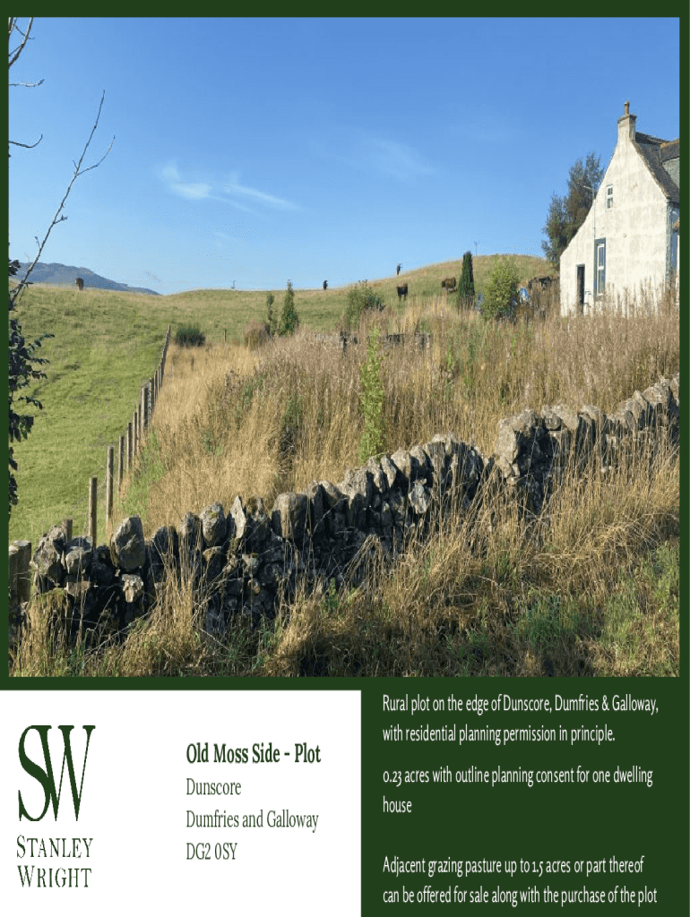 Fillable Online For Sale Old Moss Side Plot, Dunscore Fax Email