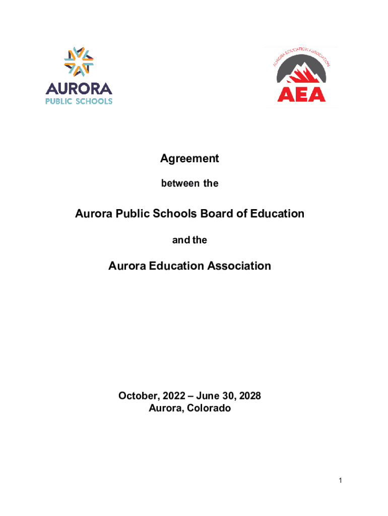 Fillable Online Agreement Aurora Public Schools Board of Fax Email