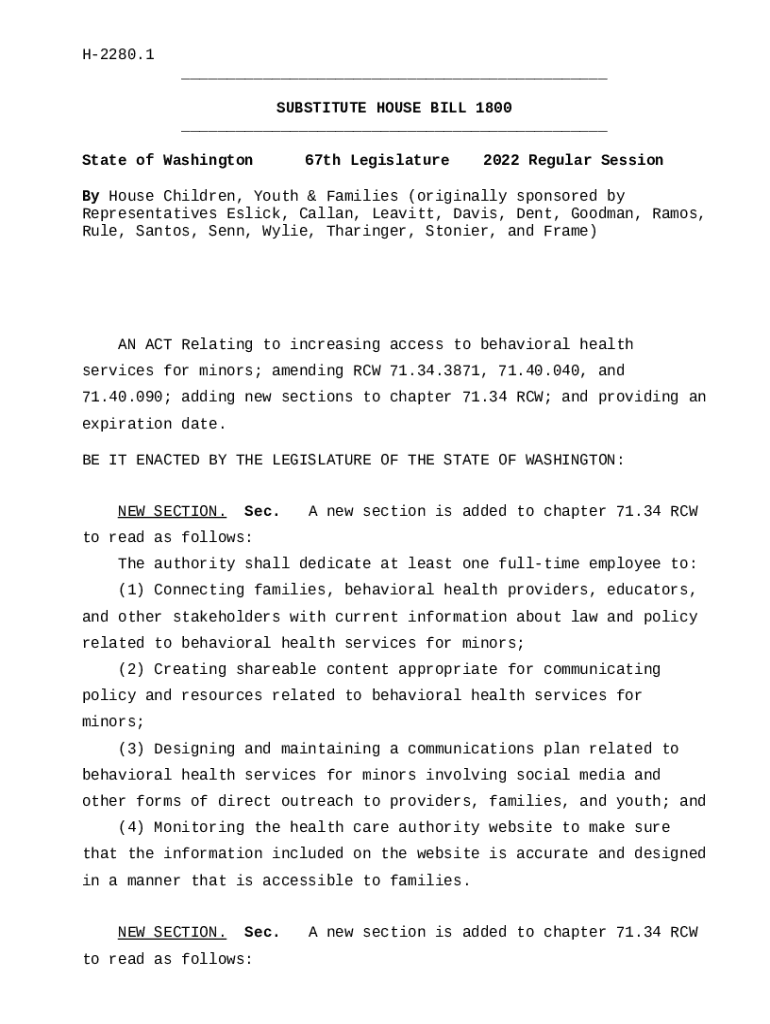 SUBSTITUTE HOUSE BILL 1800 Doc Template pdfFiller