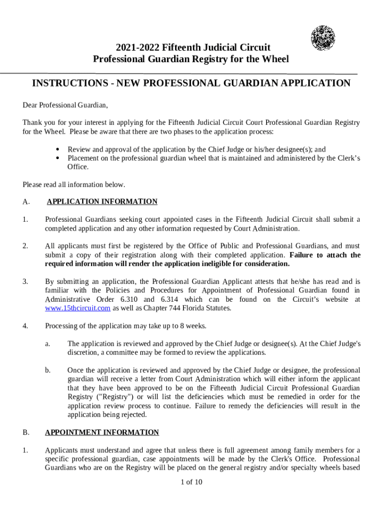 ProfessionalGuardianApplication20212022Short Doc Template