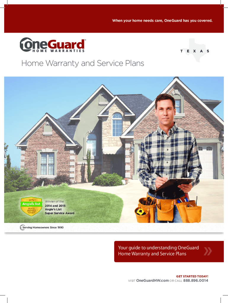 Fillable Online Home Warranty And Service Plans - OneGuard Fax Email