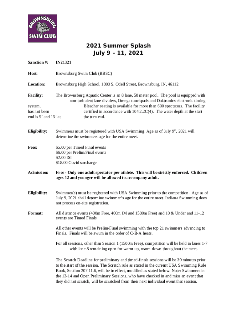 Brownsburg Swim Club Pool Location SportsEngine Motion Doc Template