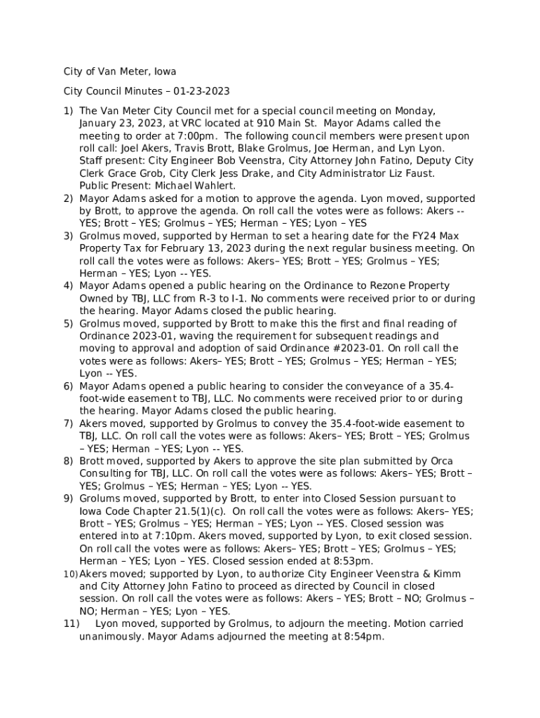 City of Van Meter swears in new mayor, city council members Doc