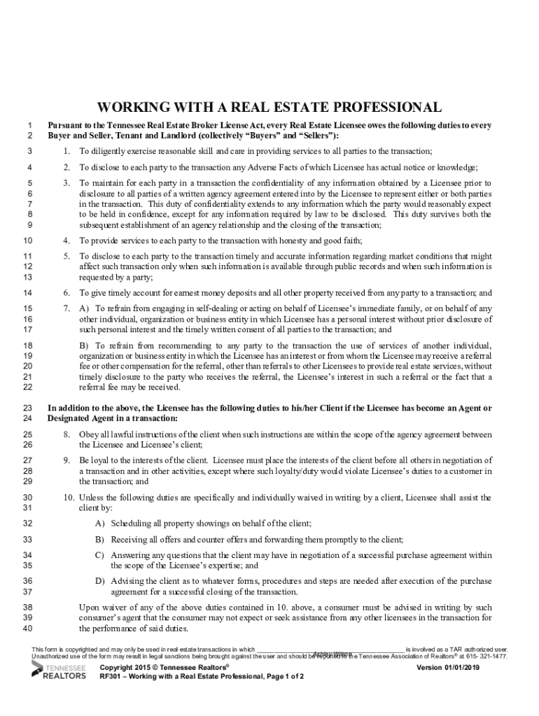 Fillable Online Tennessee Real Estate Commission Rules and Laws Fax