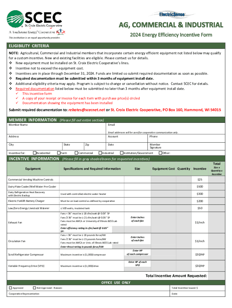Fillable Online St. Croix Electric Cooperative Home Fax Email Print
