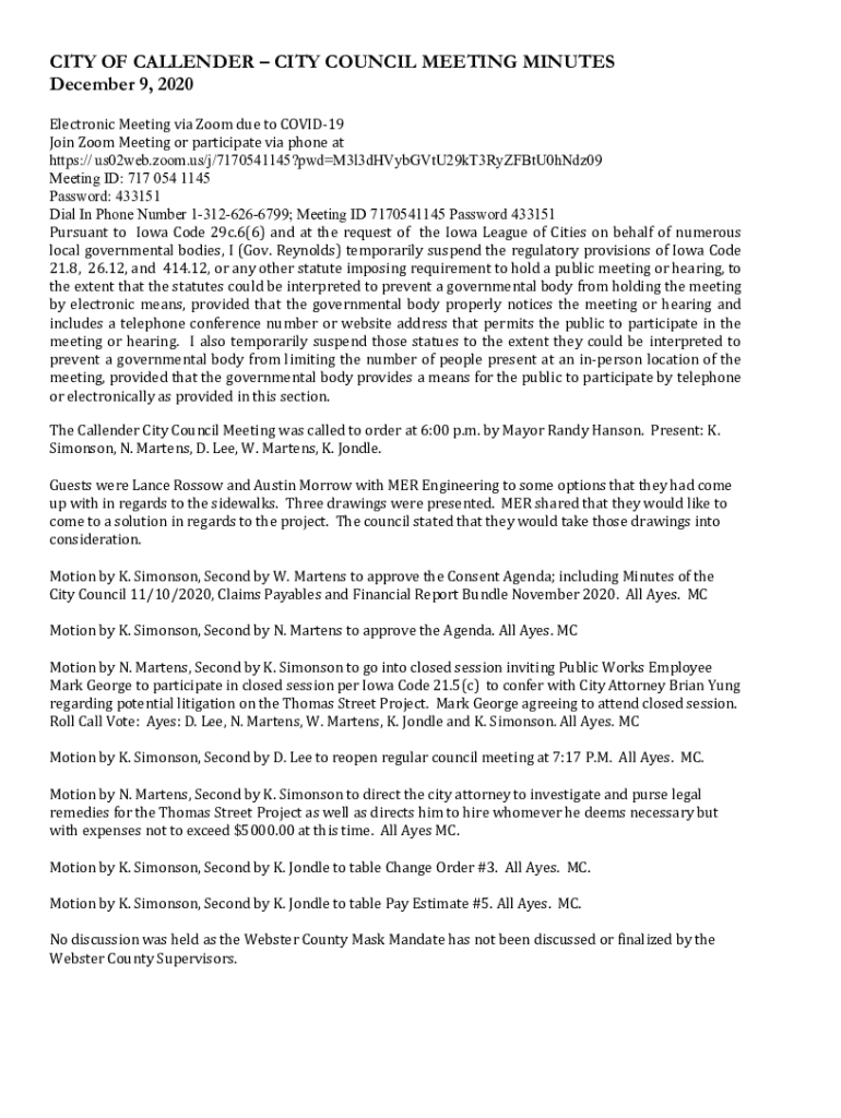 Fillable Online 6(6) and at the request of the Iowa League of Cities on