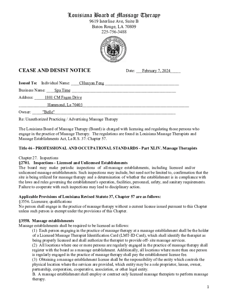 Fillable Online City Of Farmington Massage Facility Business and