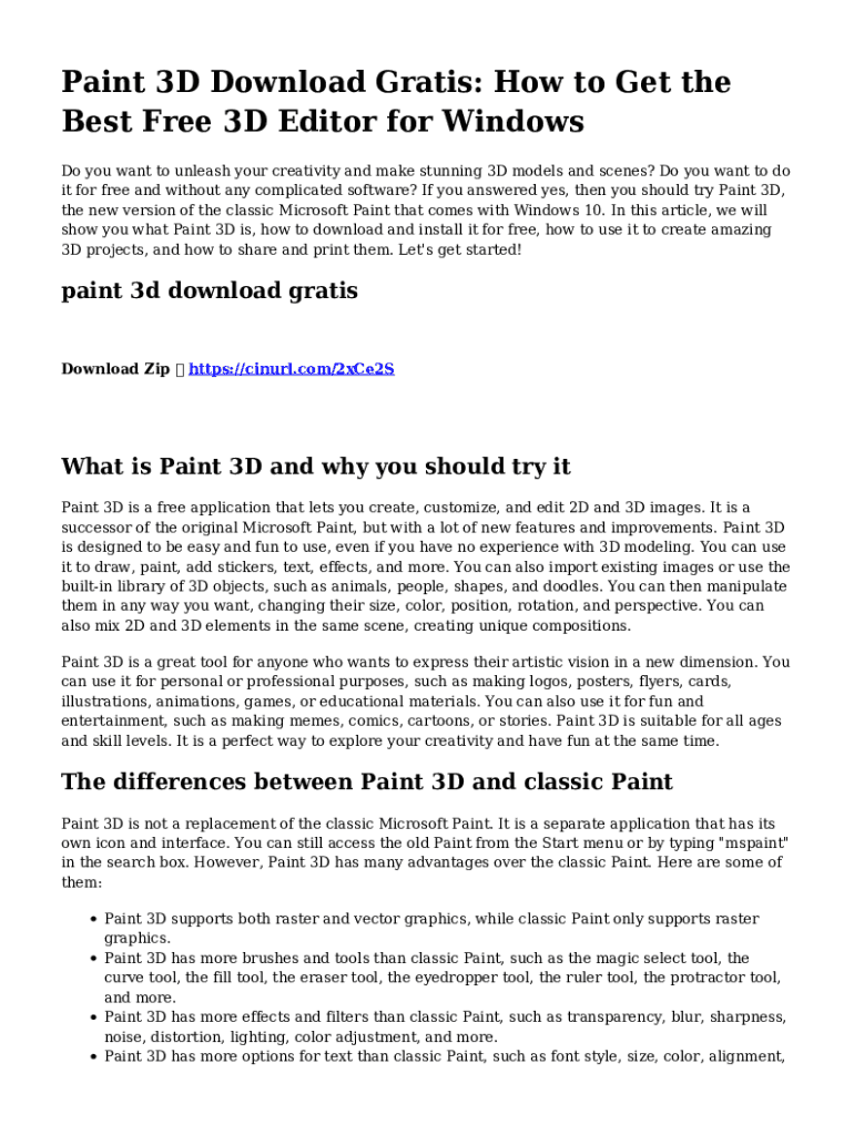 Fillable Online Windows 10's Paint 3D editing tools get a major 3D