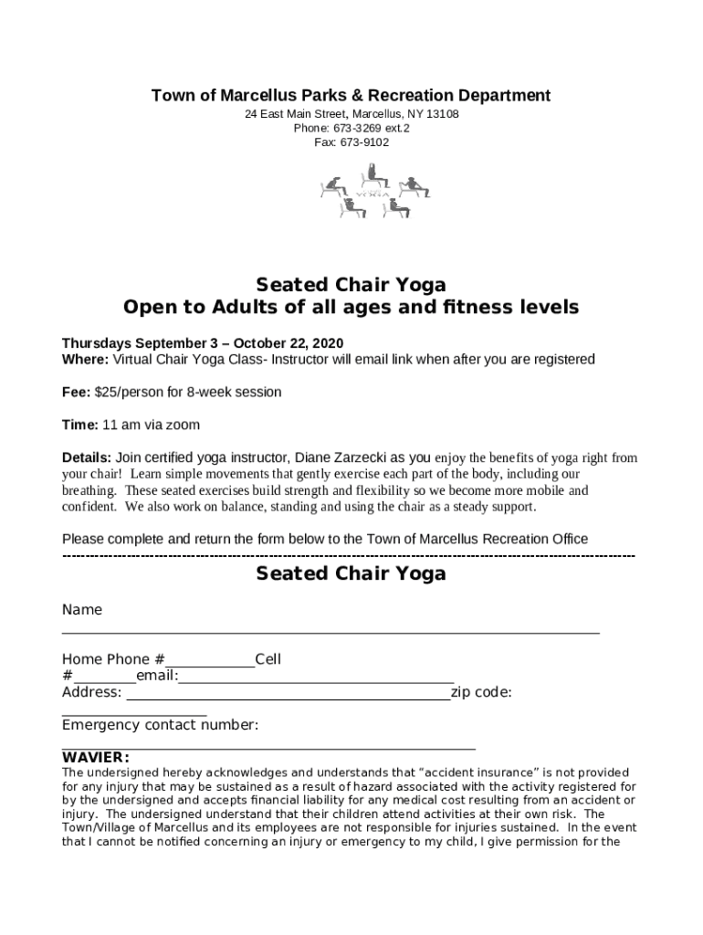 Online Town of Marcellus Parks and Recreation Doc Template pdfFiller