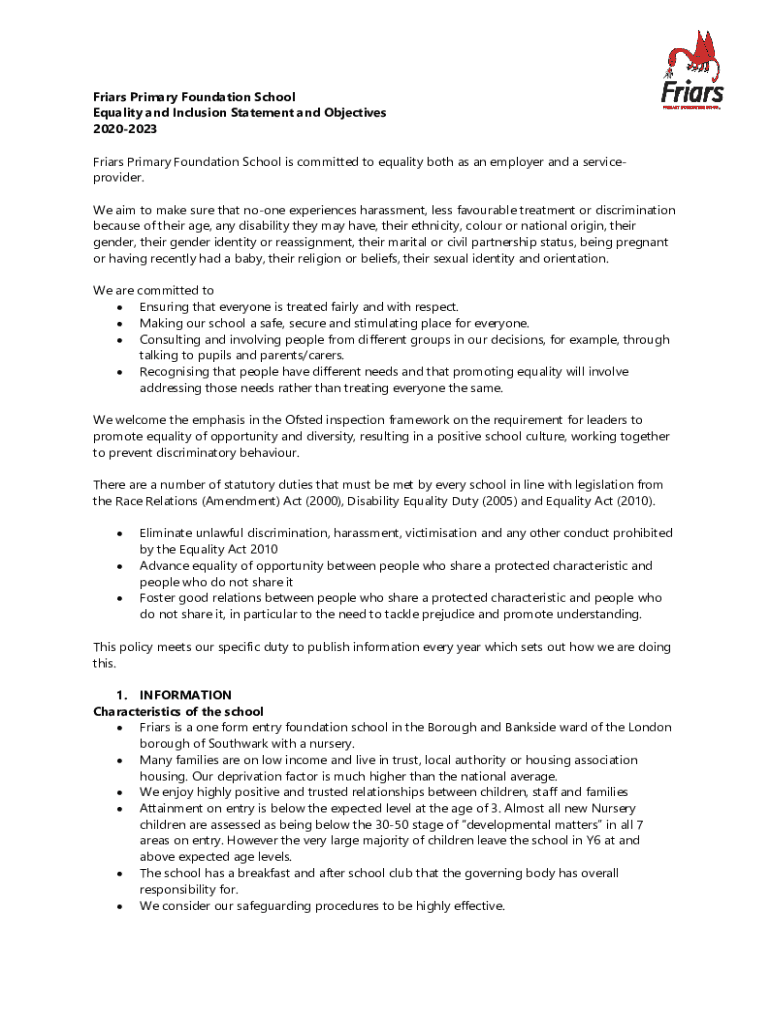 Fillable Online Friars Primary Foundation School (Fees & Reviews