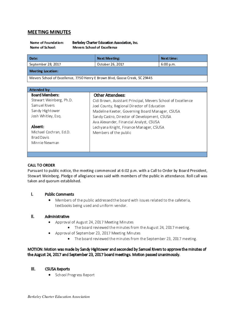 Fillable Online Mevers School of Excellence, 7750 Henry E Brown Blvd