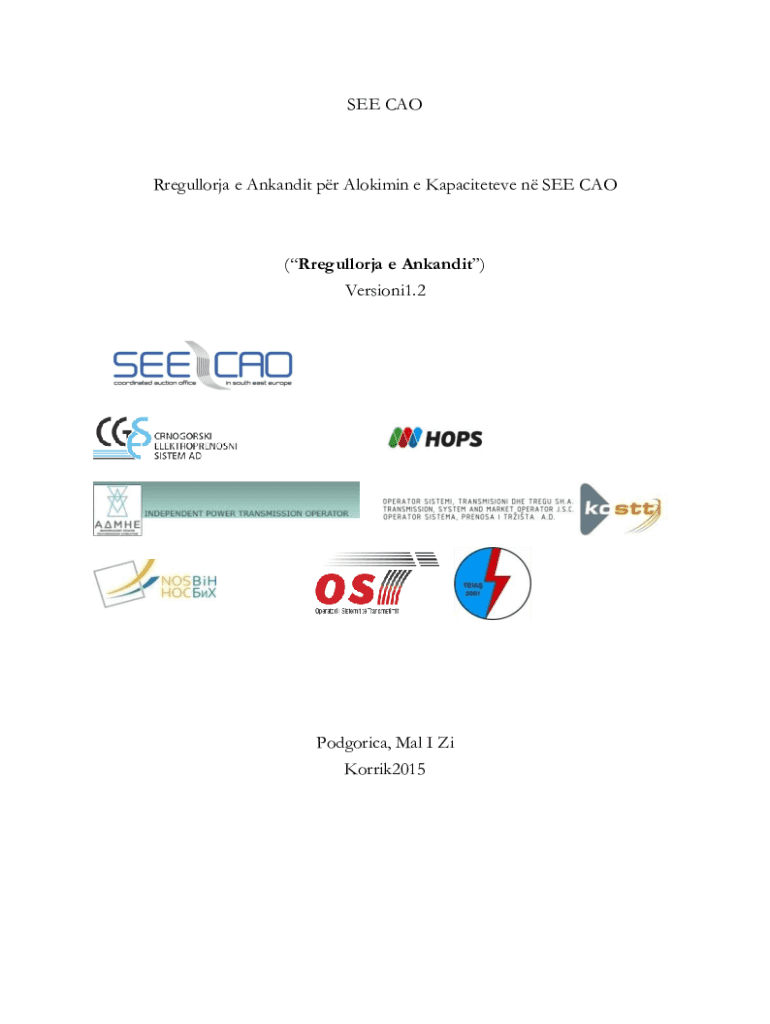 Fillable Online ere gov SEE CAO Coordinated Auction Office in South East Europe Fax Email Print
