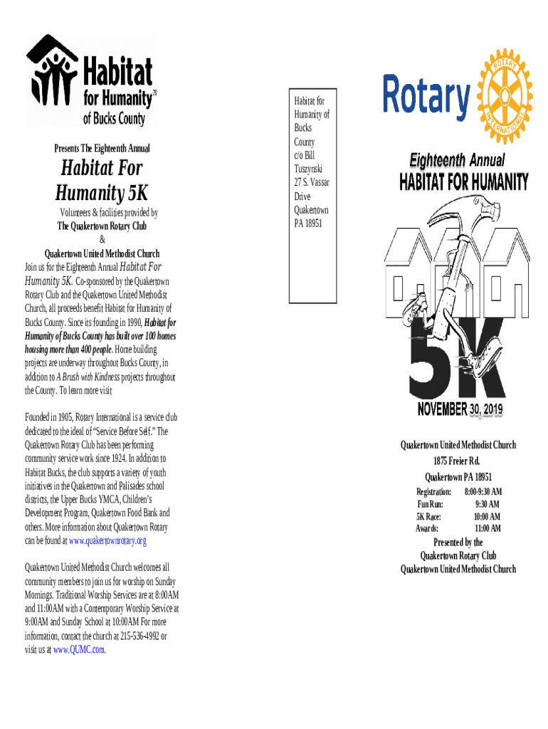 Habitat for Humanity 5K RaceRotary Club of Quakertown Doc Template