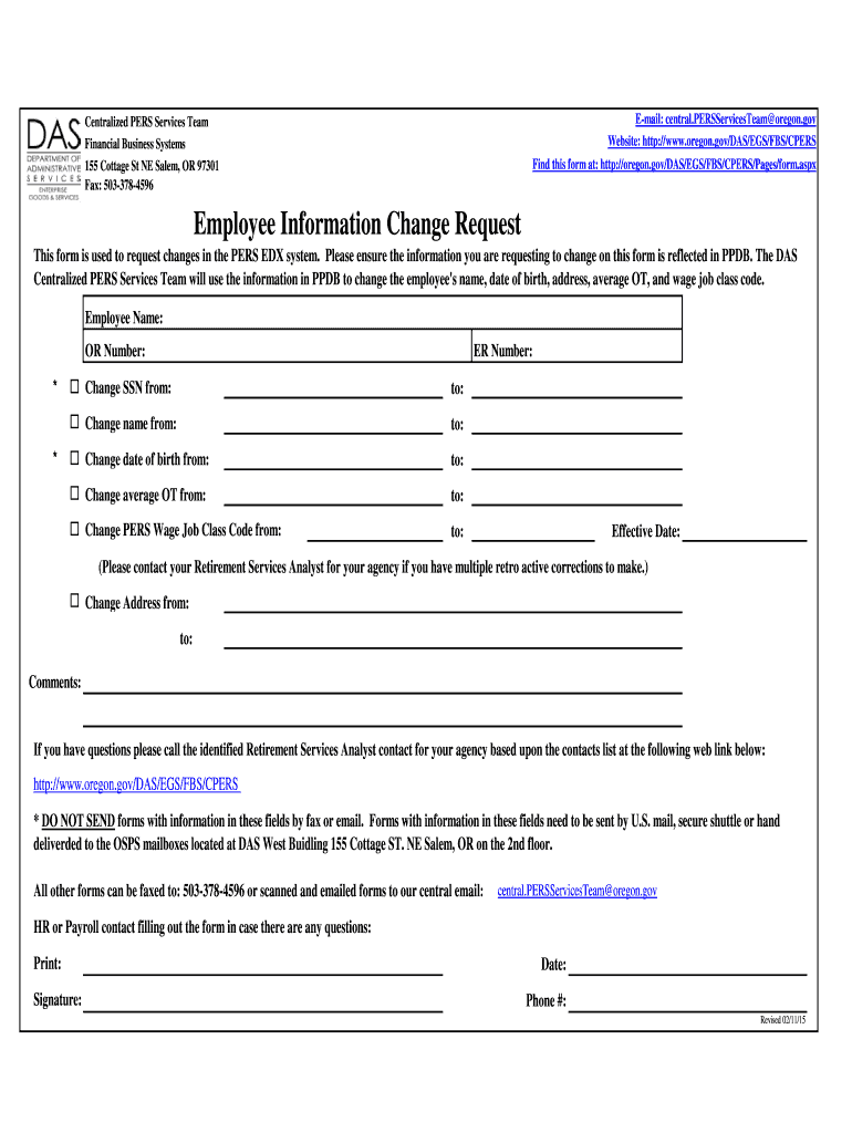 Fillable Online oregon PERS Disability Information Request Form 2.doc