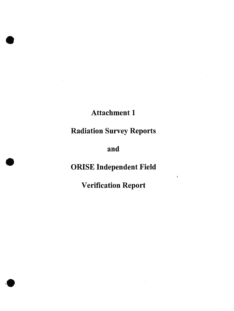 Fillable Online bnl Attachment 1 Radiation Survey Reports and ORISE