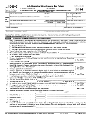 Fillable Online irs 2014 Form 1040-C Fax Email Print - pdfFiller