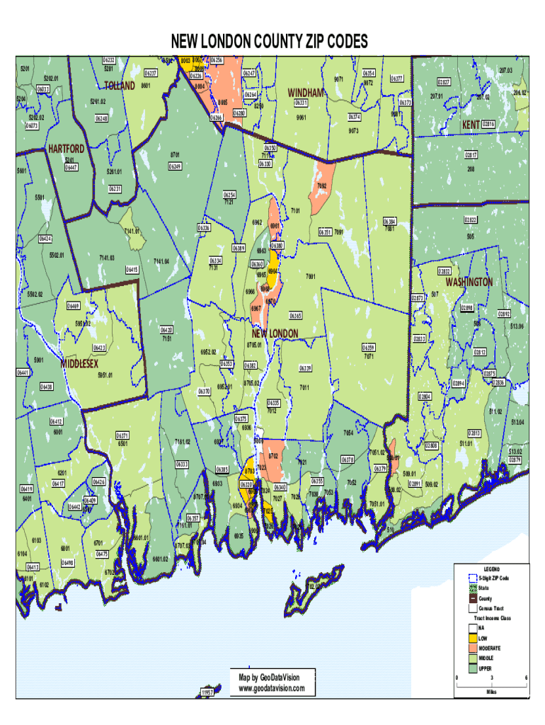 Fillable Online NEW LONDON COUNTY ZIP CODES Fax Email Print pdfFiller