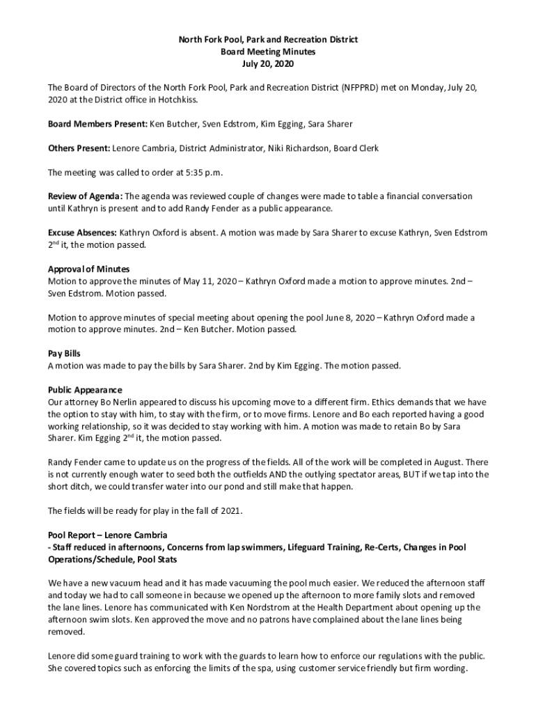 Fillable Online paonia in motion parks, recreation & trails master