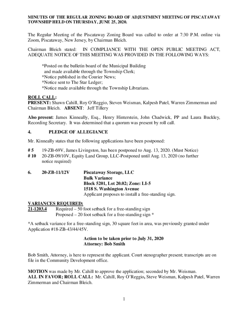 Fillable Online Piscataway Residents Sue Zoning Board to Stop Fax