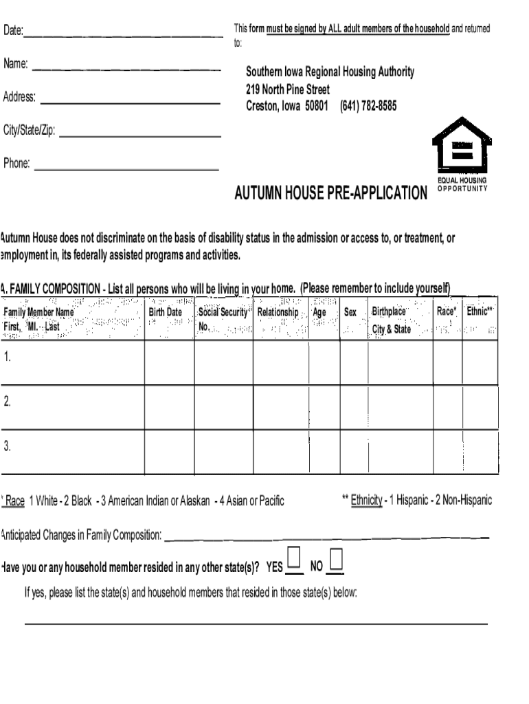 Fillable Online HOUSING SERVICES at SOUTHERN IOWA REGIONAL Fax