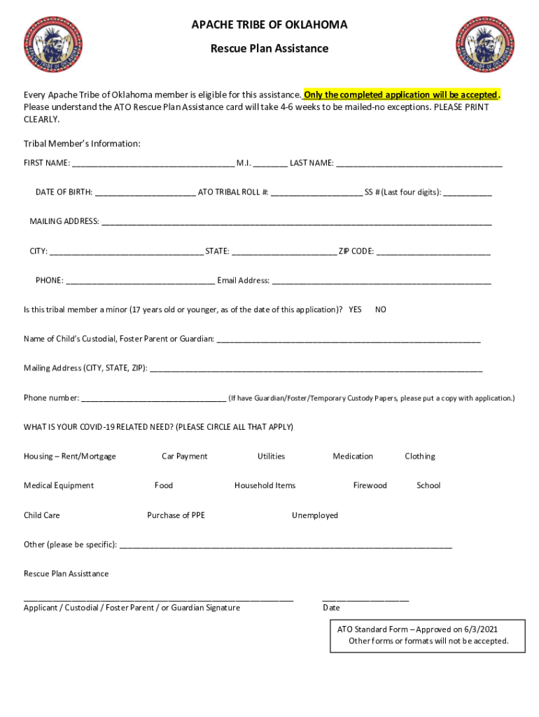 Fillable Online Tribal elderly services available at Apache Tribe of