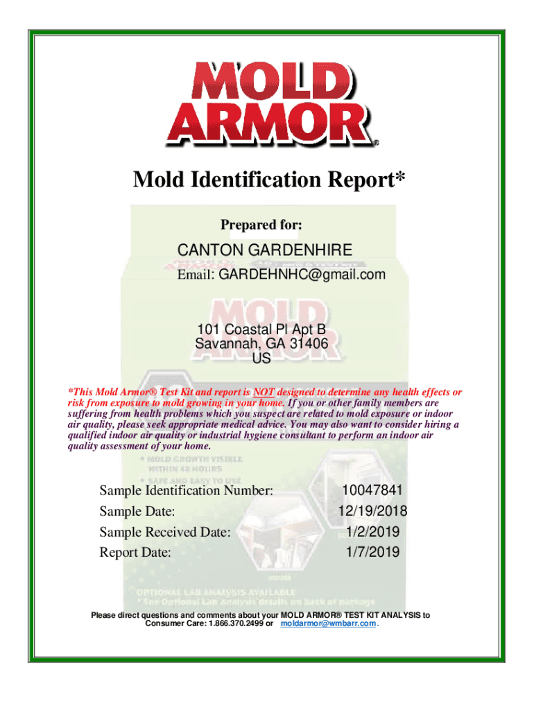 Fillable Online Do It Yourself Mold Test Kit, DIY At Home Mold Kit Fax Email Print pdfFiller