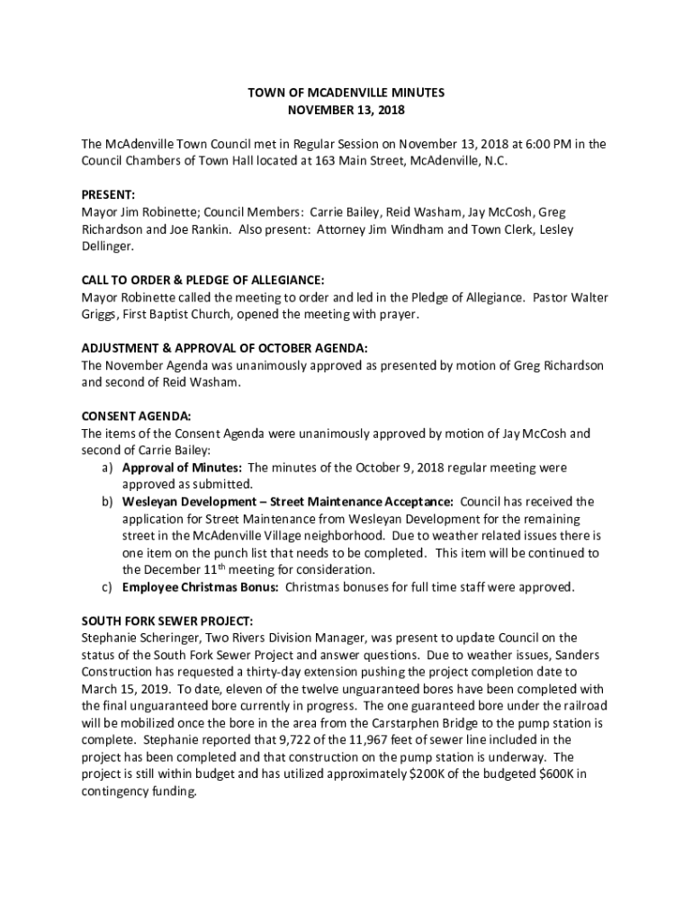 Fillable Online Meet the candidates McAdenville Town Council Fax Email