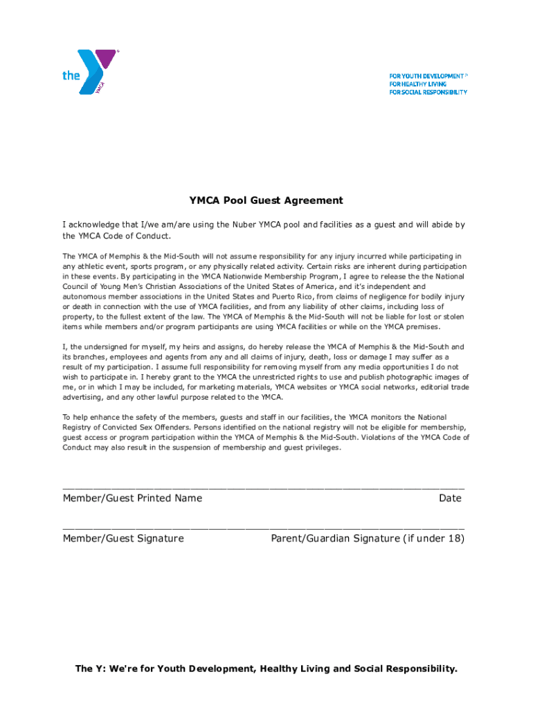 Fillable Online YMCA CODE OF CONDUCT Dress Code Policy Fax Email Print