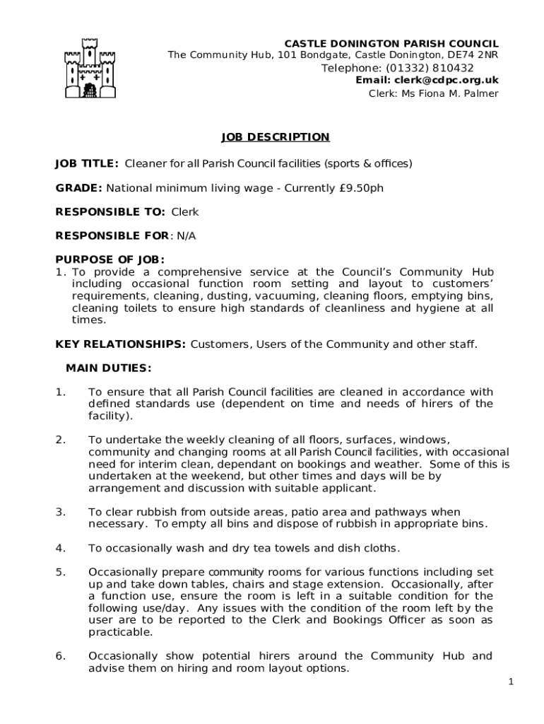 Castle Donington Volunteer Centre Doc Template pdfFiller