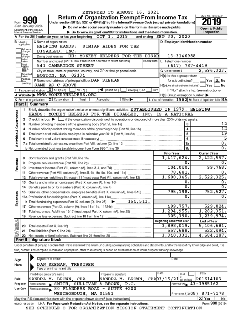 Fillable Online HELPING HANDS SIMIAN AIDES FOR THE Fax Email Print