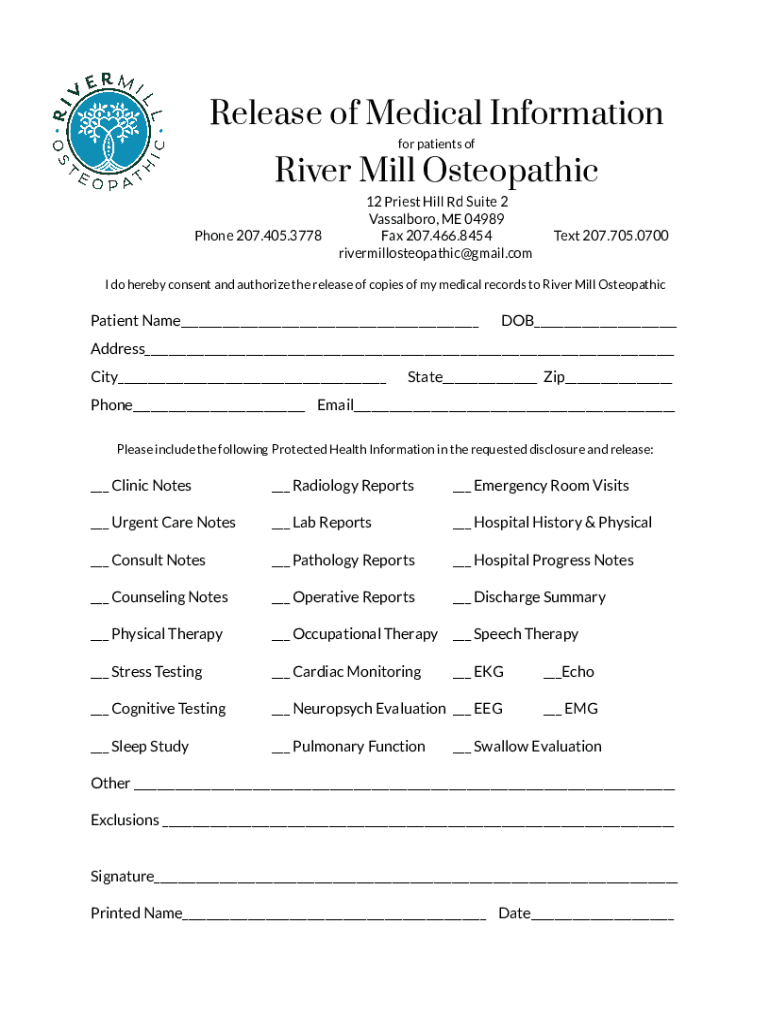 Fillable Online Medical Records Allergy & Asthma Associates of Maine Fax Email Print pdfFiller