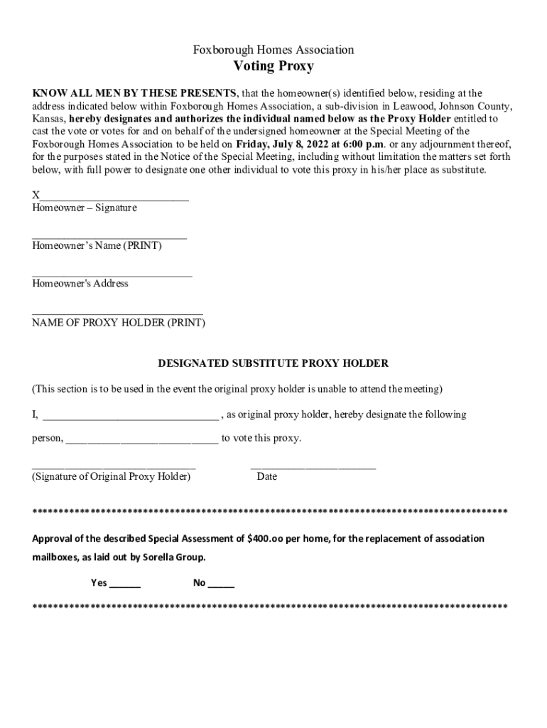 Fillable Online Foxborough Homes Association Fax Email Print pdfFiller