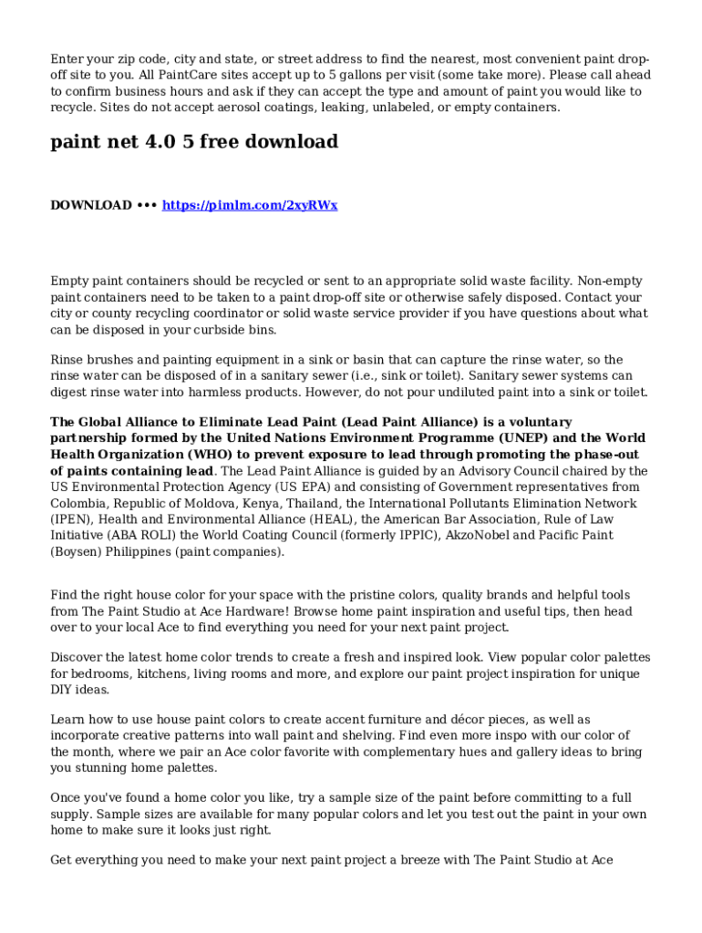 Fillable Online California paint recycling and dropoff