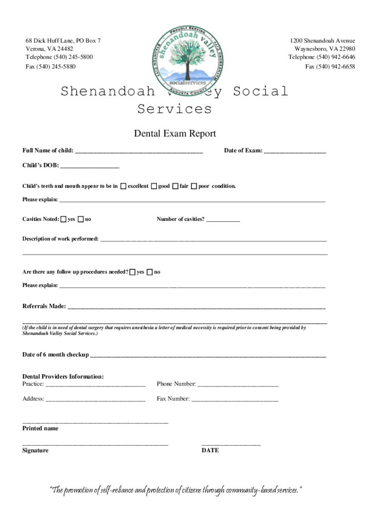 Fillable Online Augusta County Social Service Department, 68 Dick Huff