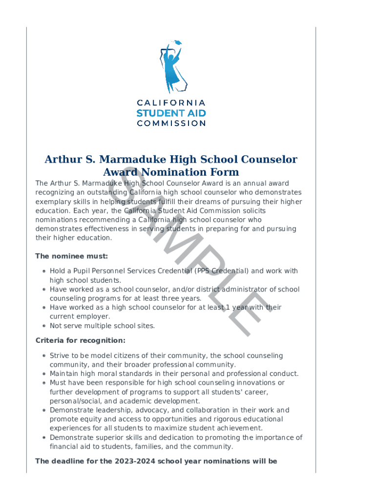 Fillable Online 20232024 Marmaduke Sample Nomination Form. 20232024