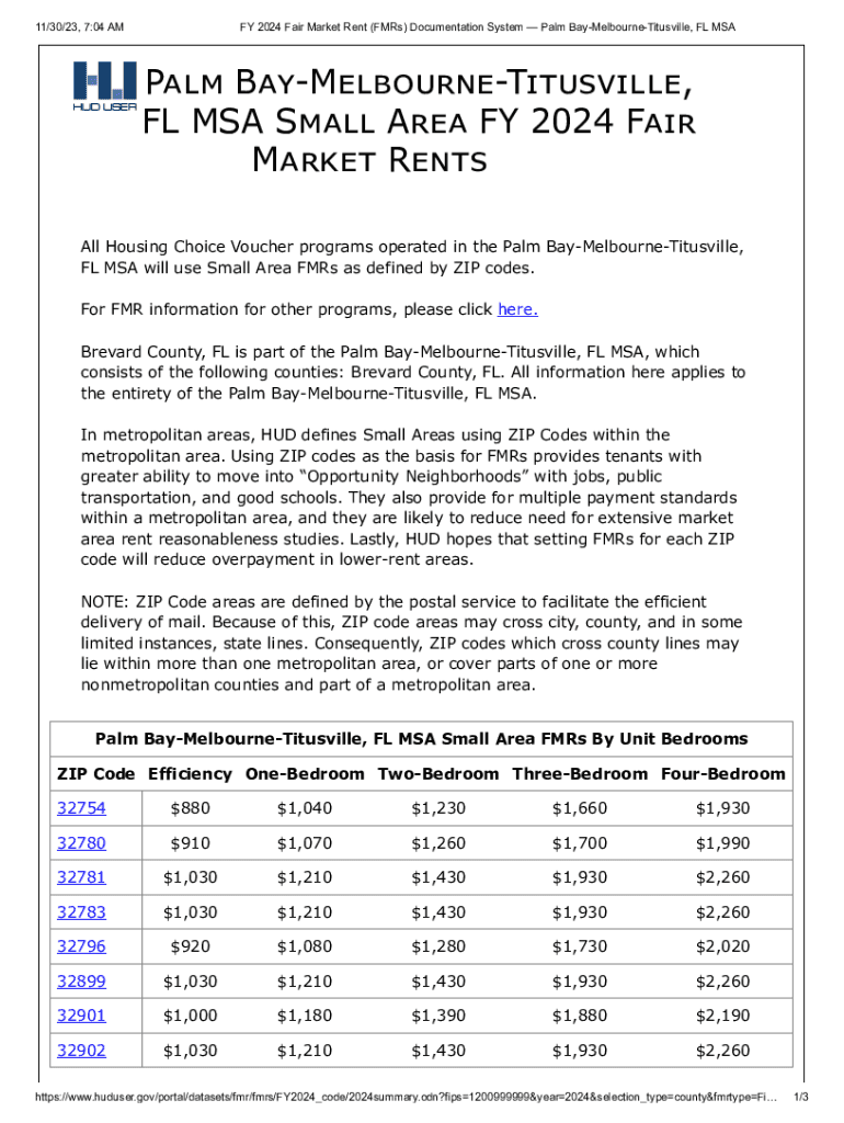 Fillable Online Small Area Fair Market Rents FAQs HUD Fax Email Print pdfFiller