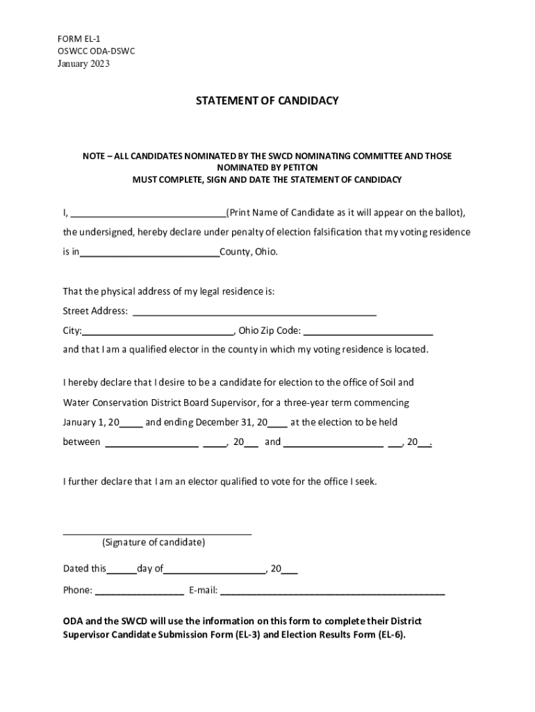 Fillable Online agri ohio Election of Soil and Water Conservation