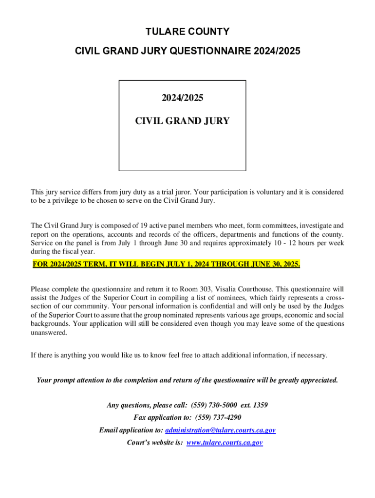 Fillable Online The Tulare County Superior Court is currently CA.gov