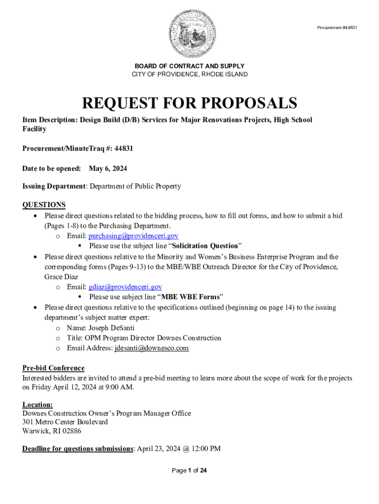 Fillable Online Phase 4 DB RFP major renovations revised 3.28.24 Fax Email Print pdfFiller