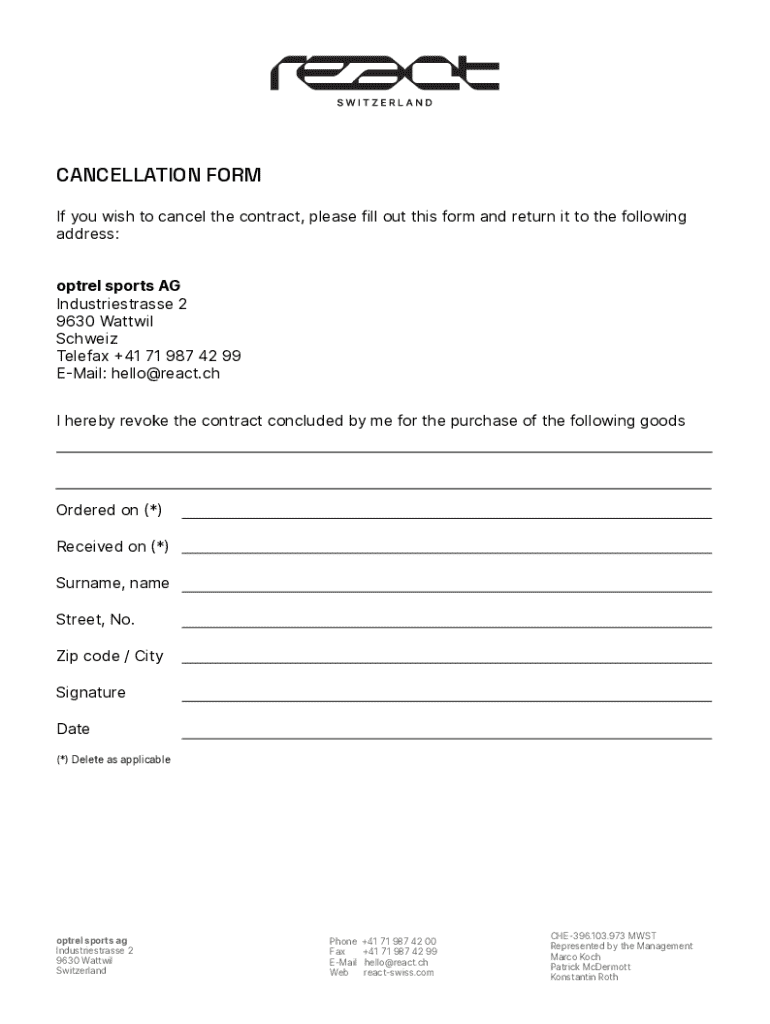 Fillable Online Summer 2018 Housing Contract Cancellation Request Form