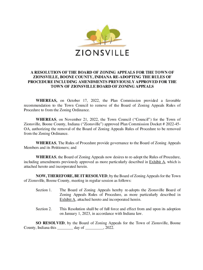 Fillable Online the official zoning ordinance of the town of zionsville