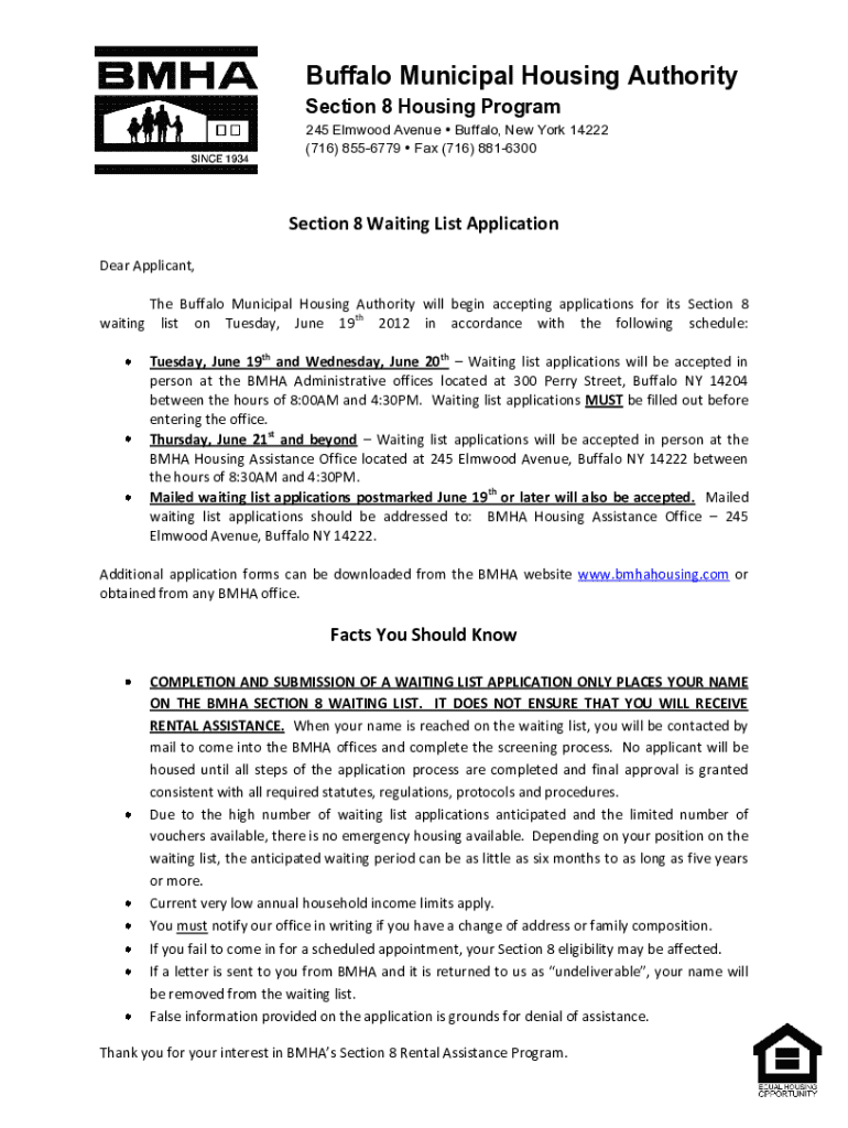Fillable Online Bmha Application Fillable, Printable & Blank PDF Form
