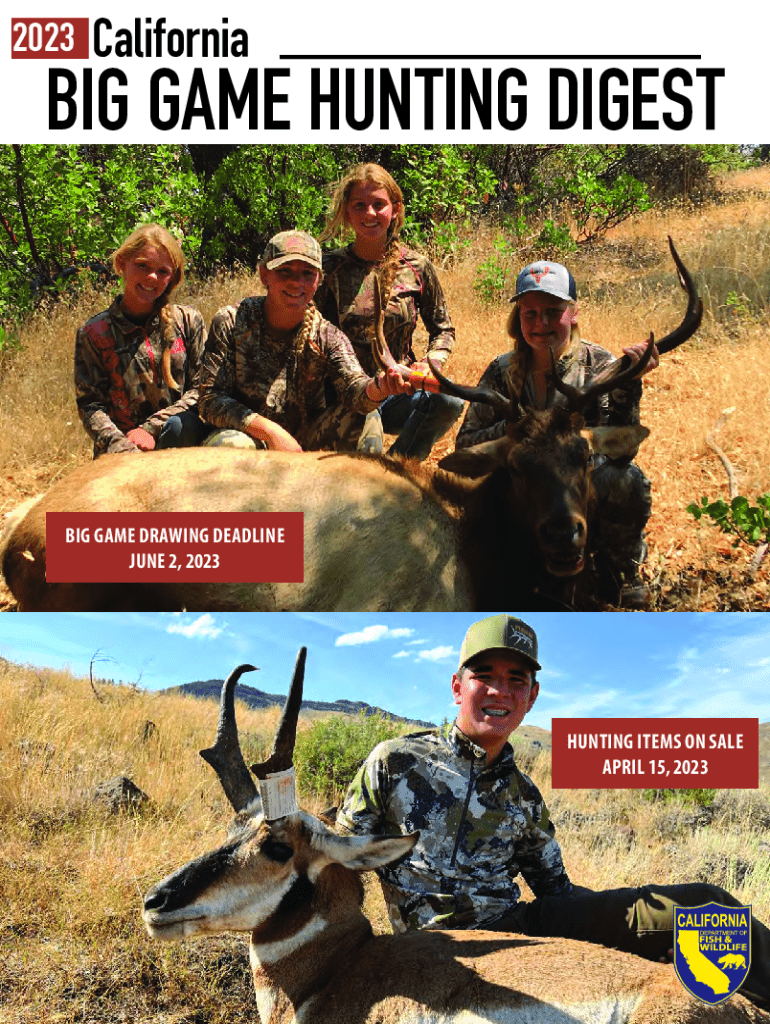 Fillable Online Hunters have until June 2 to enter big game tag drawing