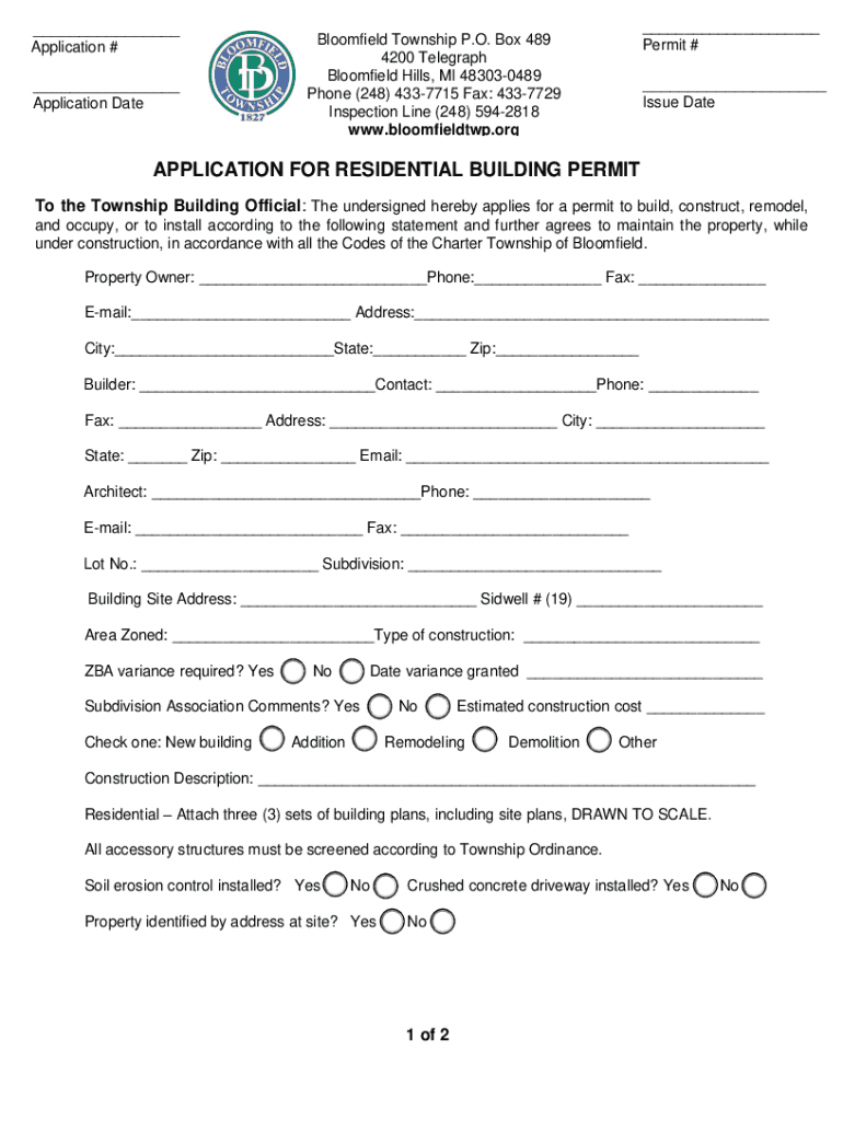 Fillable Online drivewaypermitplanreviewchecklistapplicationand