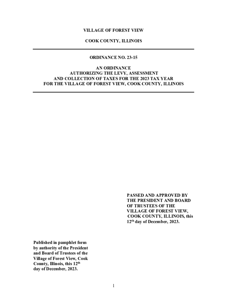 AN ORDINANCE AUTHORIZING THE LEVY, ASSESSMENT AND COLLECTION OF TAXES