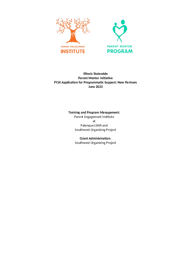 FY24 Parent Mentor Program Application Now Available! Doc Template